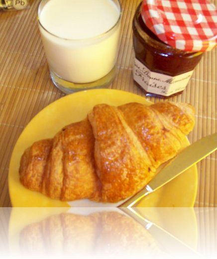 Famous French food I love - croissants with Bonne Maman strawberry jam. Famous French food I love - croissants with Bonne Maman strawberry jam.