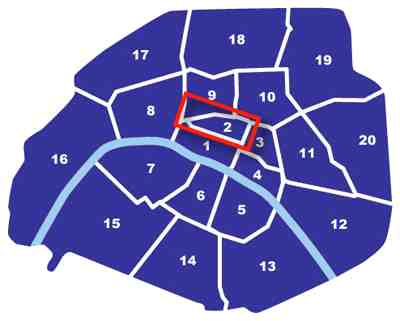 paris plan arrondissement. Paris City Map 75002 : Map of