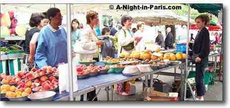 Paris produce Markets for fruit and vegetables etc