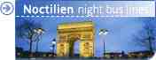 Paris transport bus service at night, le Noctilien
