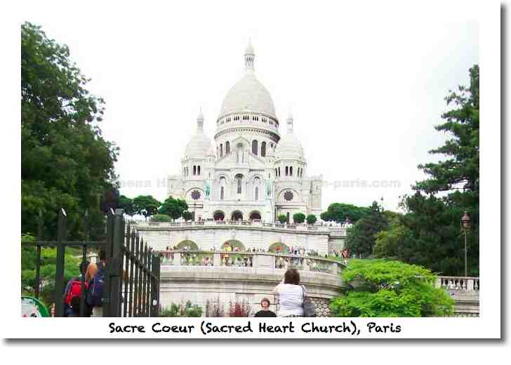 The majestic Basilica Sacre Coeur - Sacred Heart Church - in Paris