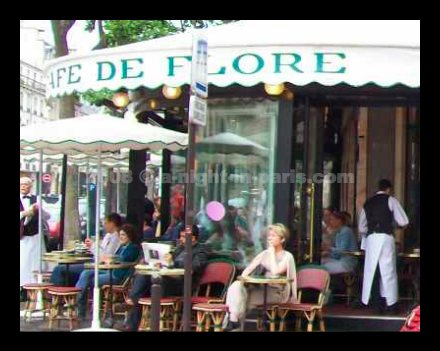 Paris map shows Café Flore in the 6th arrondissement