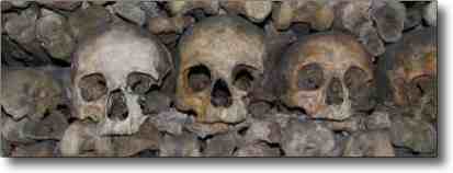 Paris Catacombs - the dead centre of town, underground Paris Catacombs - ghoullish? ghastly? You be the judge