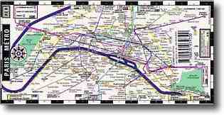 Paris metro map - mini map, foldable, laminated
