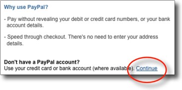 Pay your deposit with credit card - no Paypal account required, simply fill in credit card details
