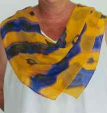 Silk Painting France : painting on silk scarf - foulard - escharpe en soie