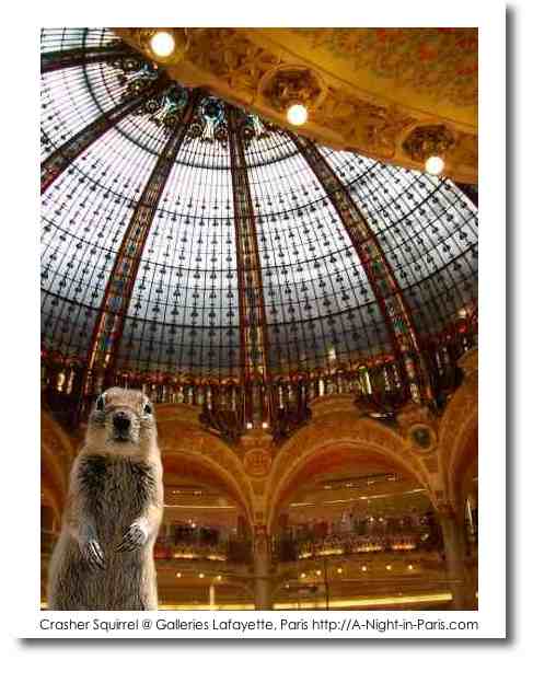 Travel Squirrel in Paris at the Galleries Lafayette